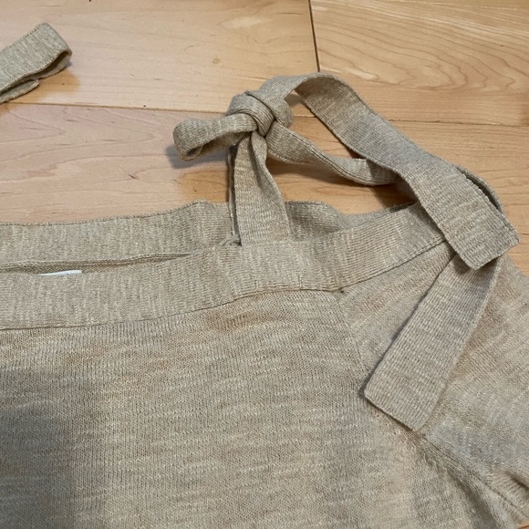 J. Crew Women’s Tan Cold Shoulder Top Small - Picture 2 of 6